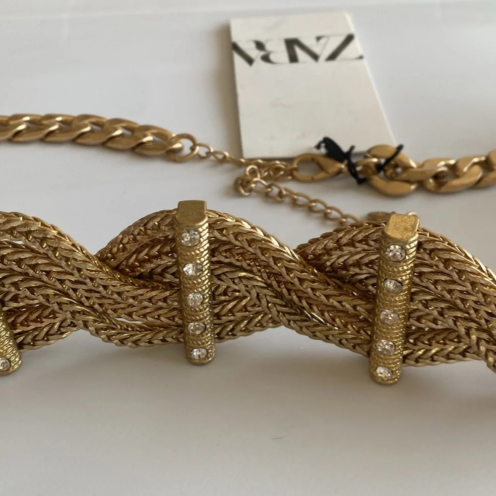NWT Zara Rhinestone Multichain Belt